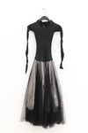 marc le bihan stretch dress 21909 BLACK/PEARL GREY black/pearl grey